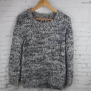 JOSEPH A BLACK & WHITE KNIT CREW NECK LONG SLEEVED SWEATER SIZE SMALL